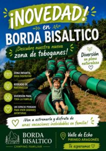estrenamos nueva zona de toboganes en Campin Borda Bisaltico , en el Valle de Hecho